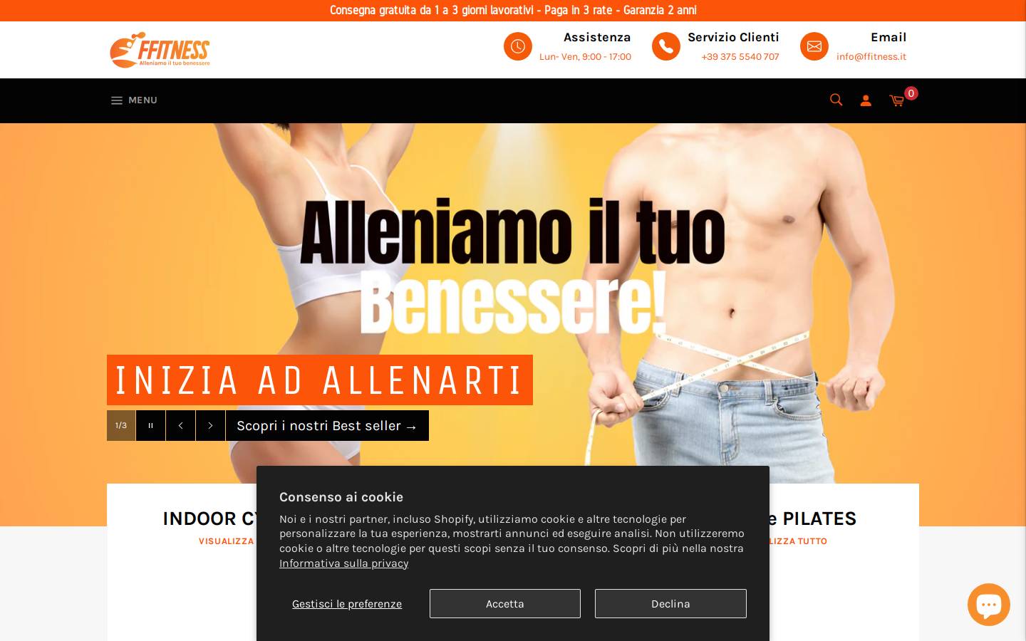 Ffitness homepage screenshot