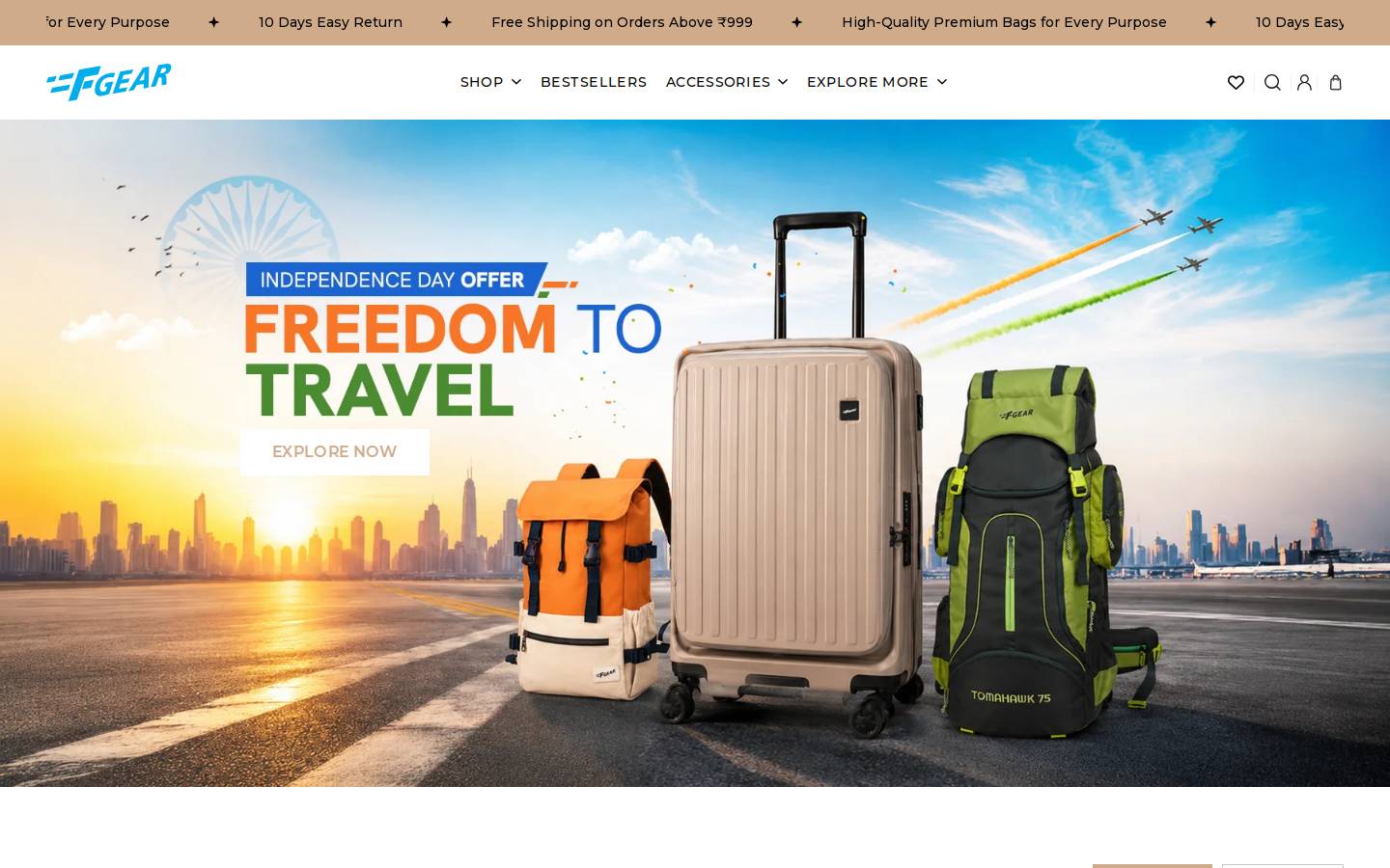 fgear.in homepage screenshot