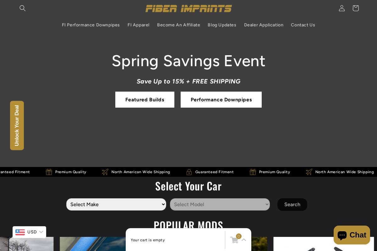 fiberimprints.com homepage screenshot