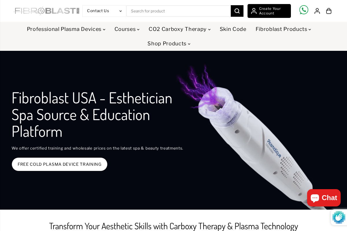 Fibroblast USA homepage screenshot