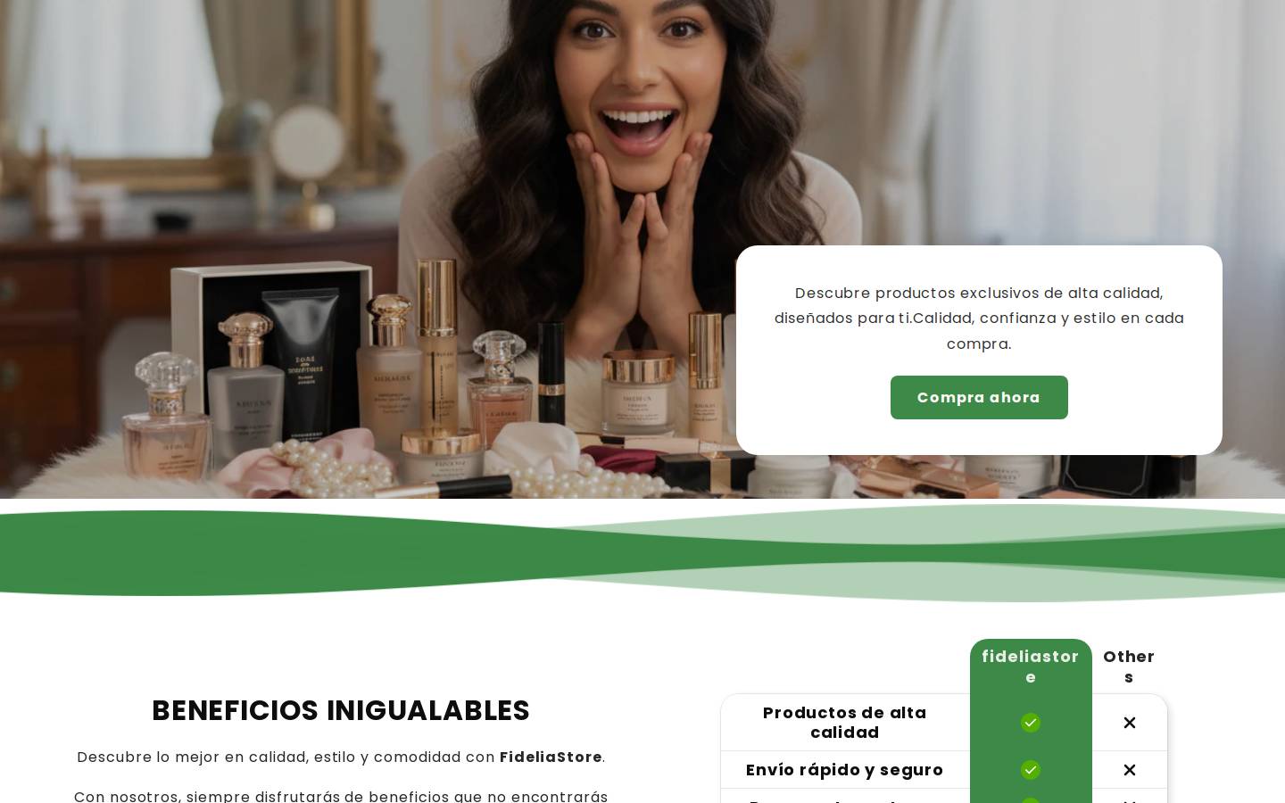 fideliastore.com homepage screenshot