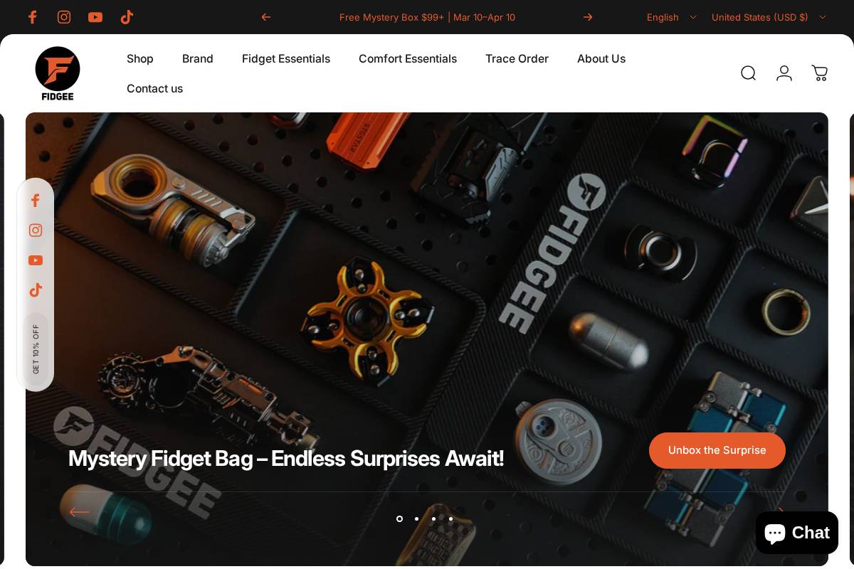 fidgee.com homepage screenshot