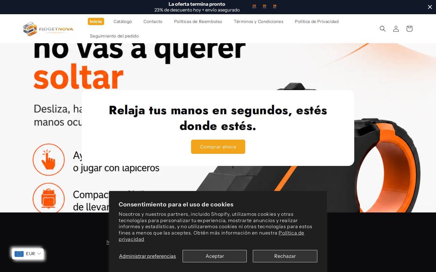 fidgetnova.store homepage screenshot