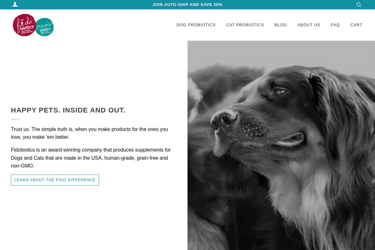 fidobiotics.com homepage screenshot