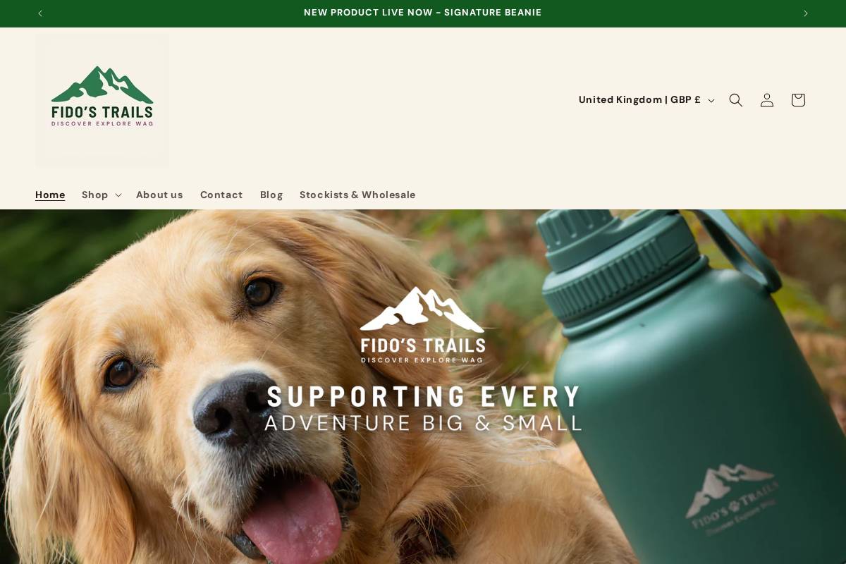 fidostrails.com homepage screenshot