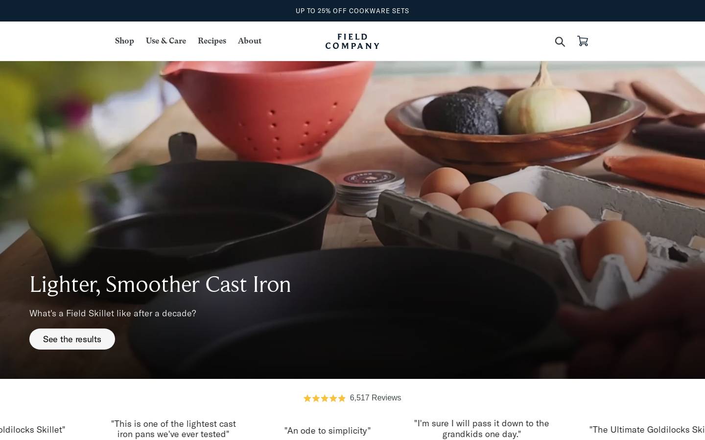 Field homepage screenshot