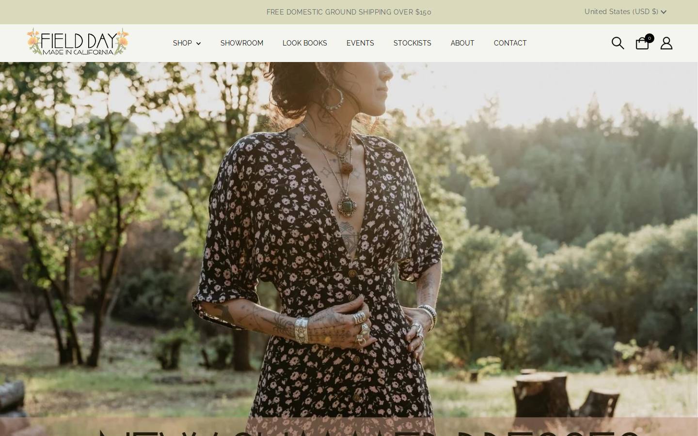 fielddayapparel.com homepage screenshot