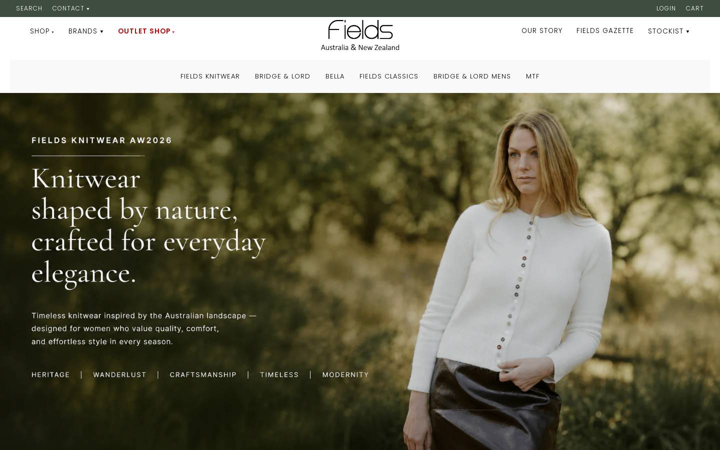 fields.com.au homepage screenshot