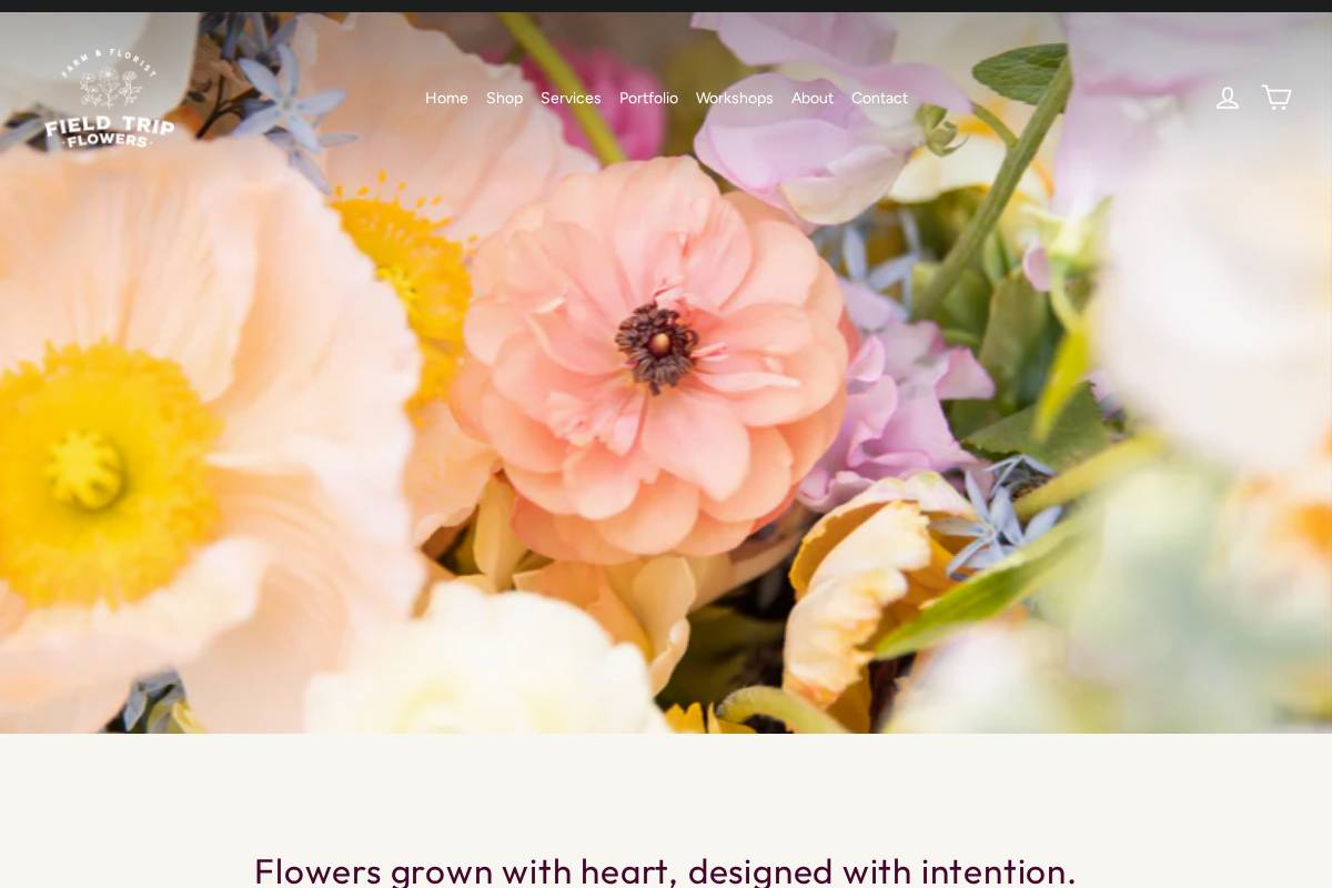 fieldtripflowers.com homepage screenshot