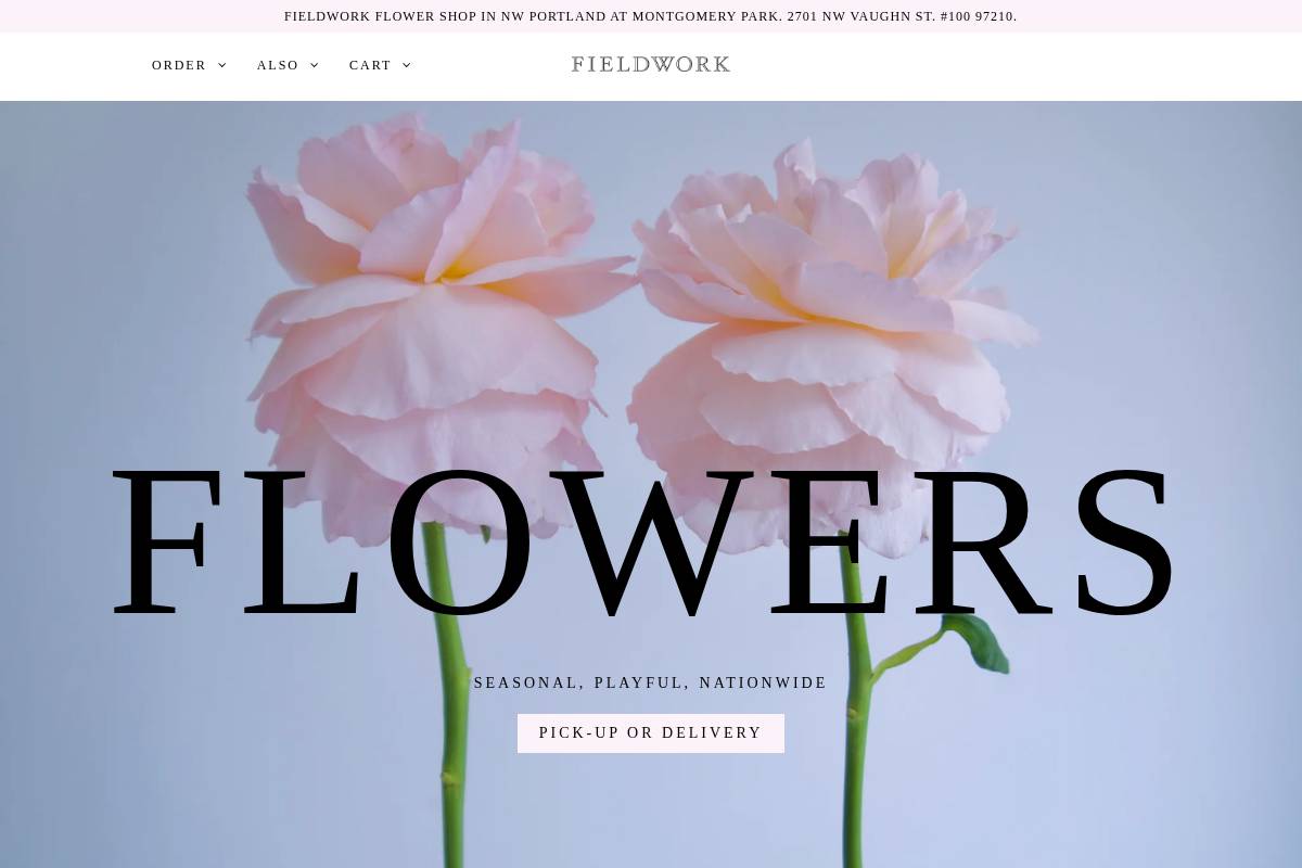 fieldworkflowers.com homepage screenshot