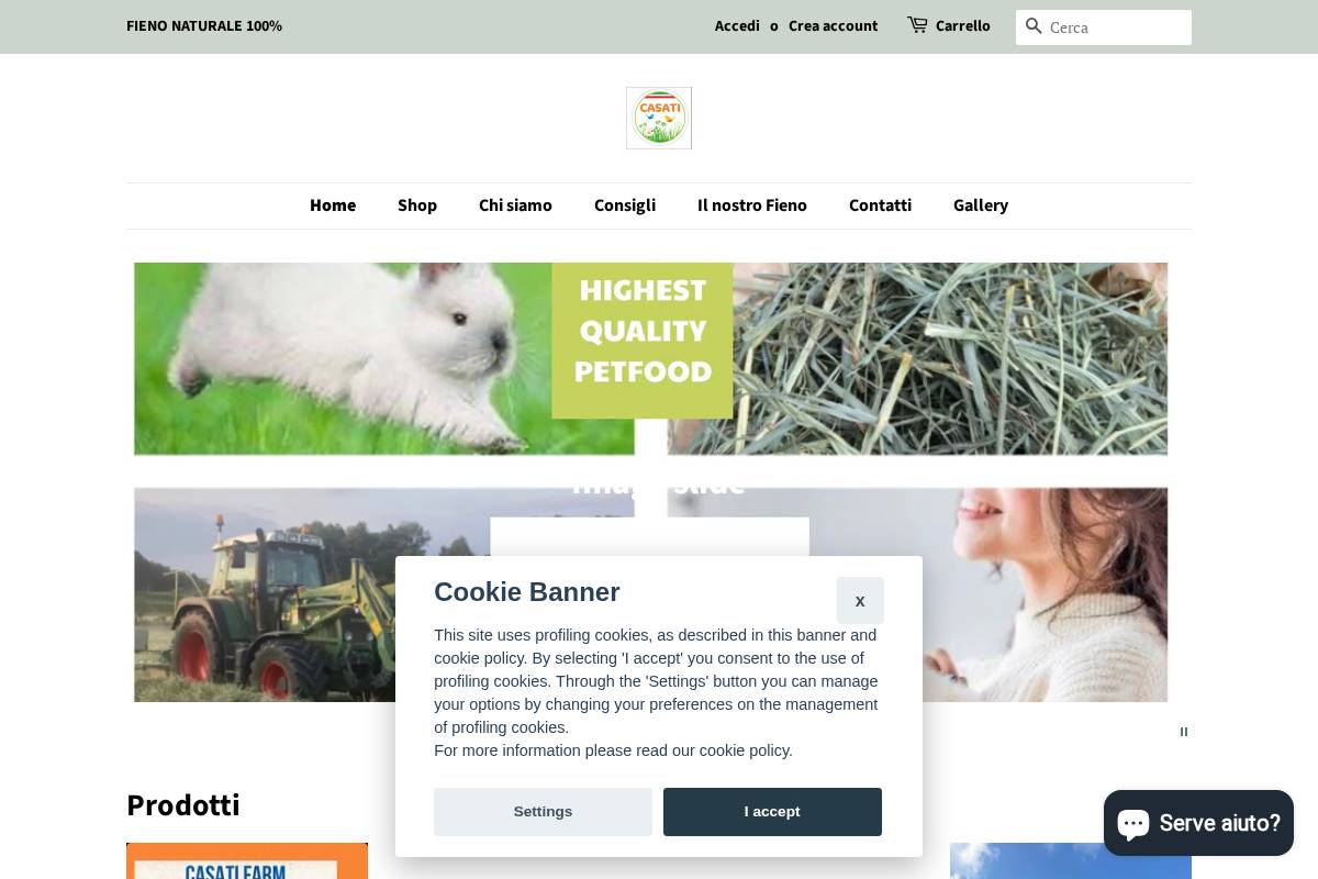 fieno.shop homepage screenshot
