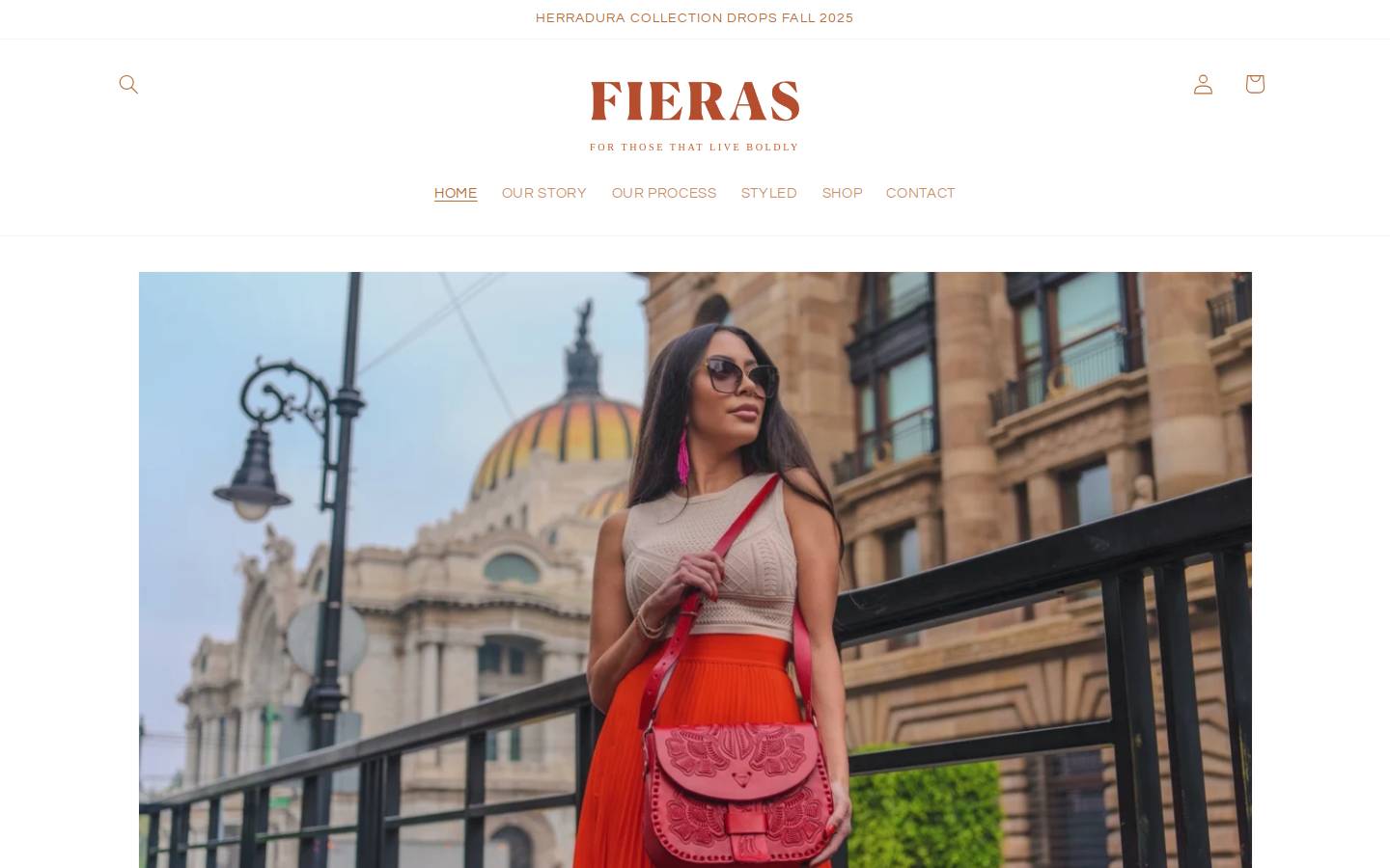 fierasleather.com homepage screenshot