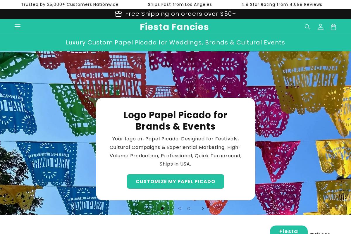 fiestafancies.com homepage screenshot