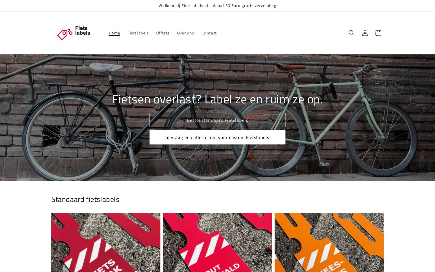 fietslabels.nl homepage screenshot