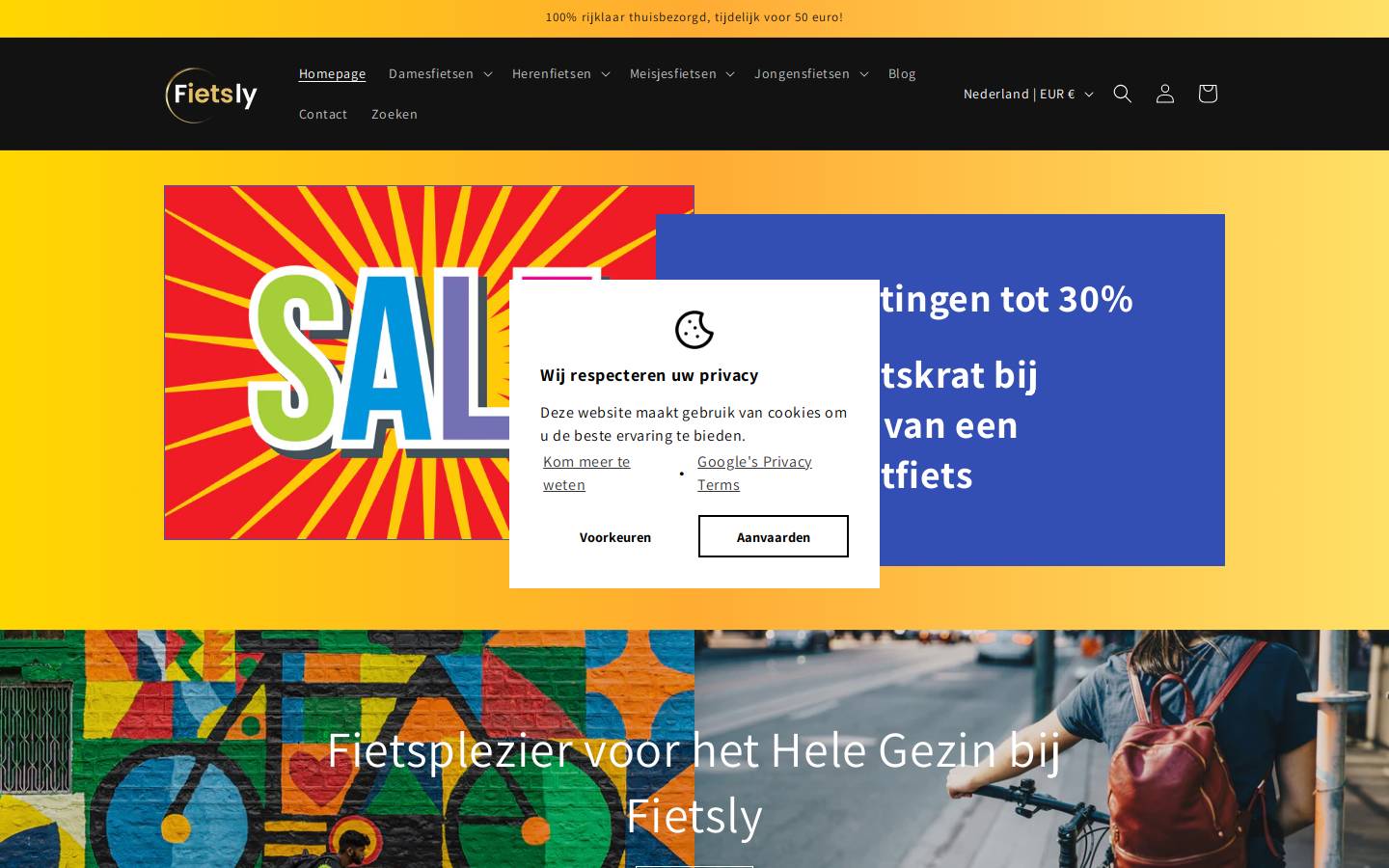 Fietsly homepage screenshot