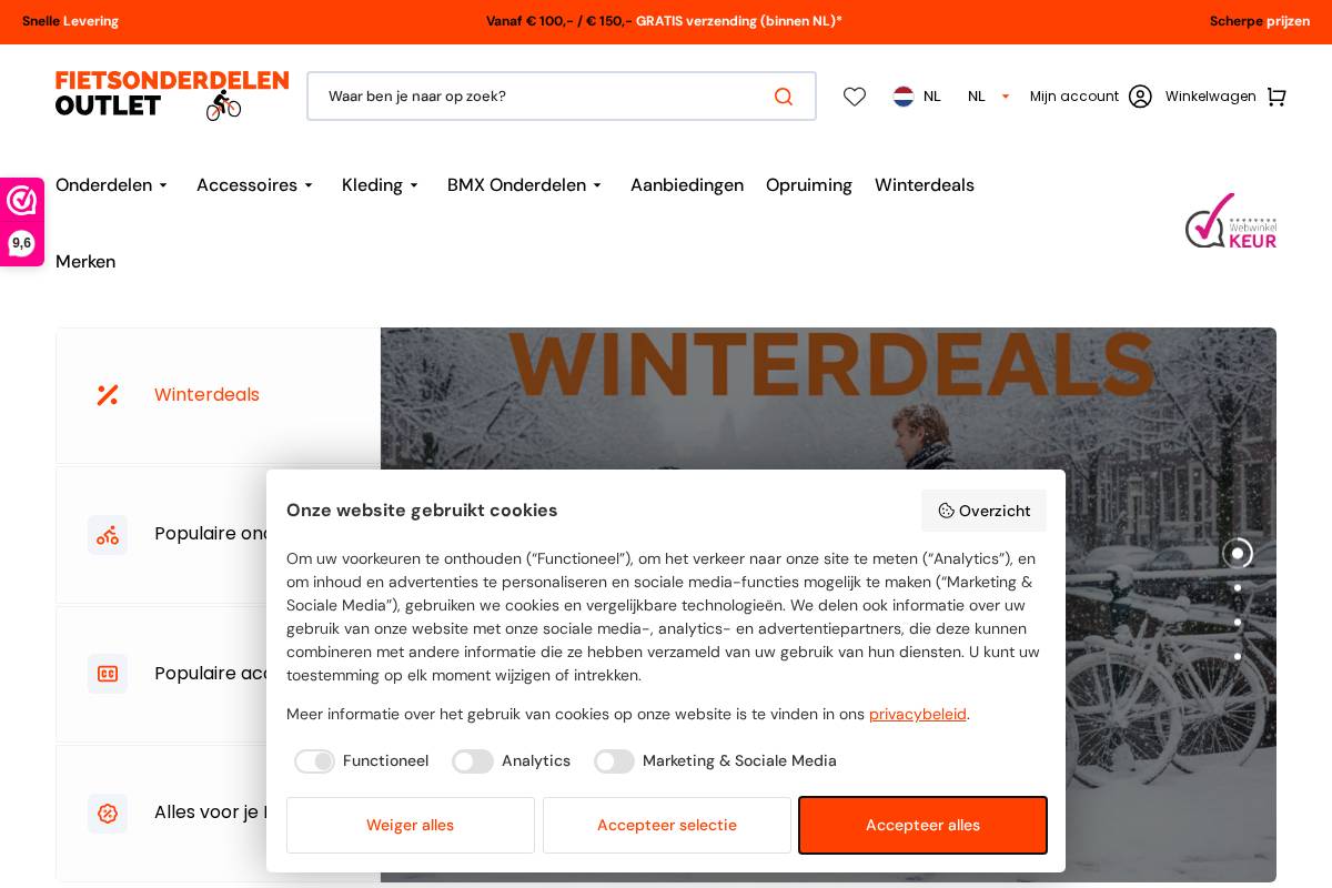 Fietsonderdelen Outlet homepage screenshot