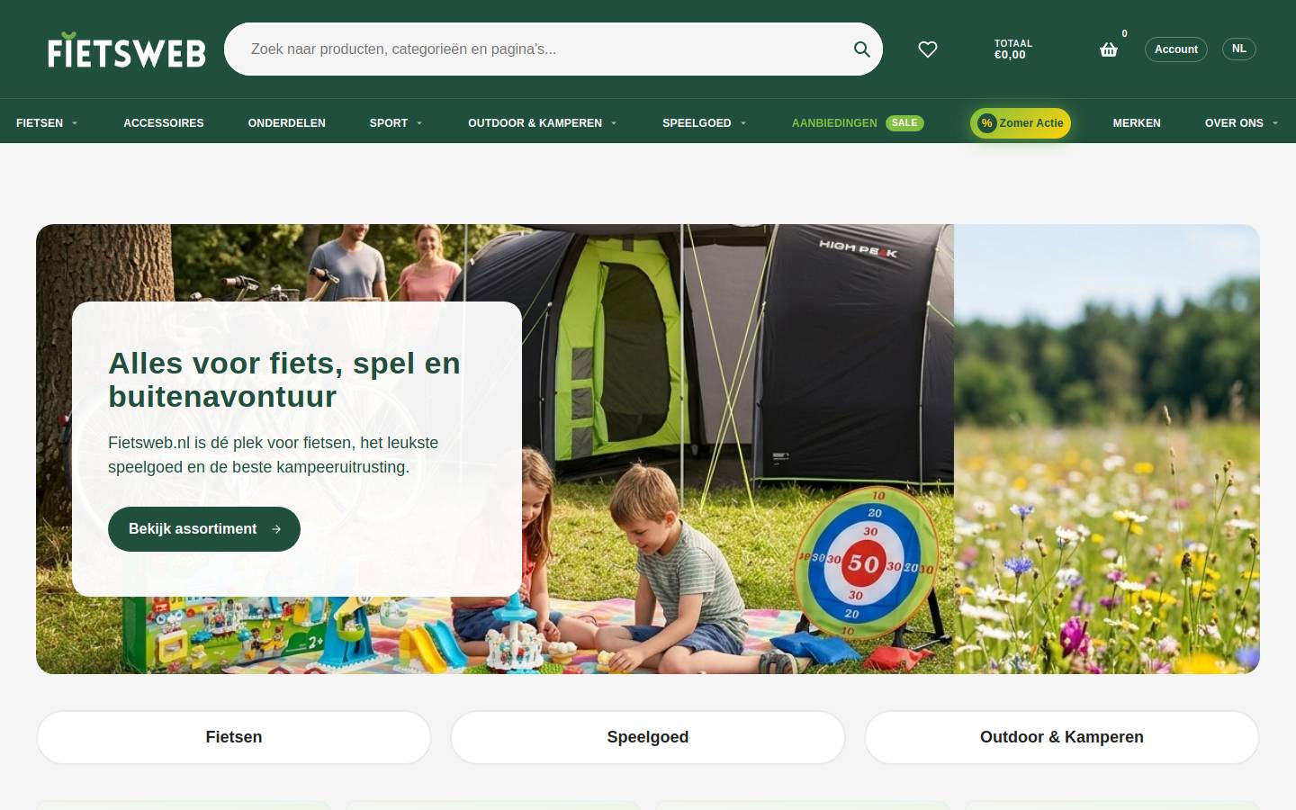 Fietsweb homepage screenshot