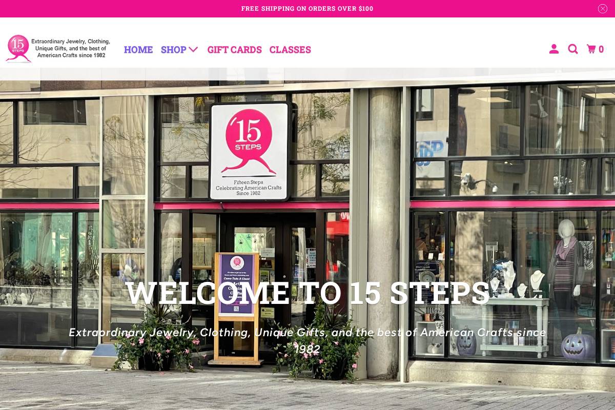 fifteensteps.com homepage screenshot