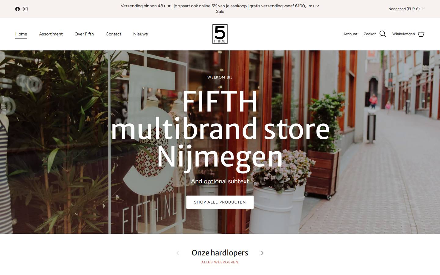 fifth.nl homepage screenshot