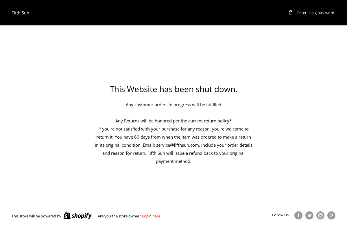 Fifthsun homepage screenshot