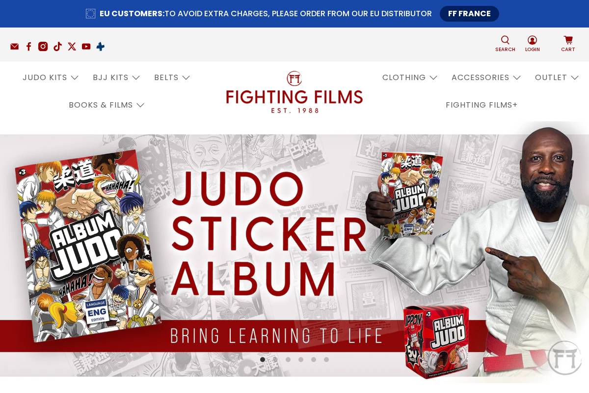 Fighting Films homepage screenshot