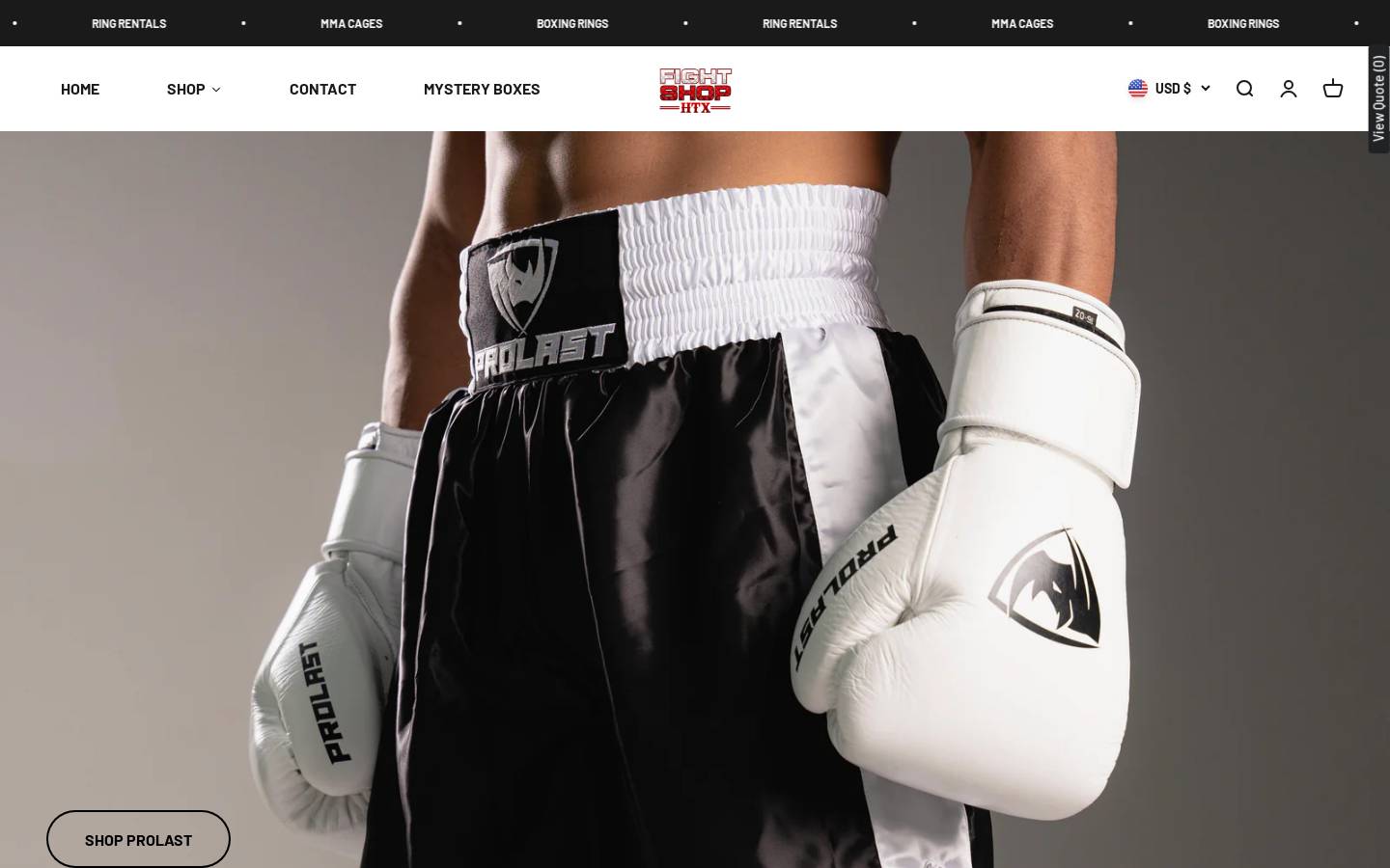 fightshophtx.com homepage screenshot