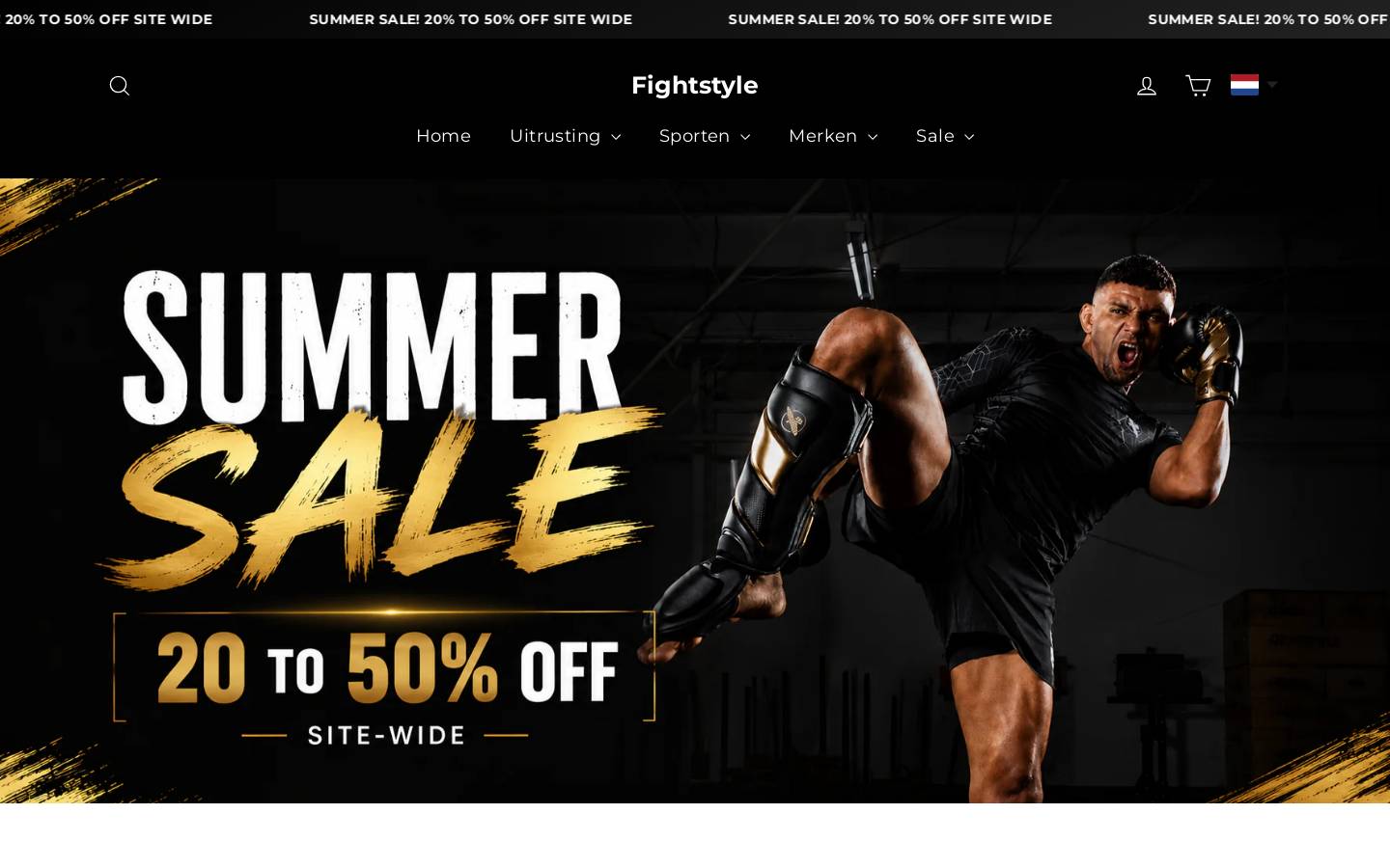 Fightstyle homepage screenshot
