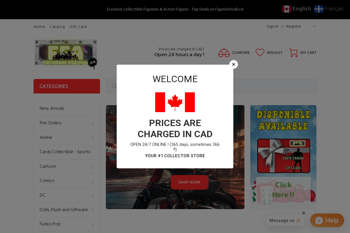 figurineforall.ca homepage screenshot