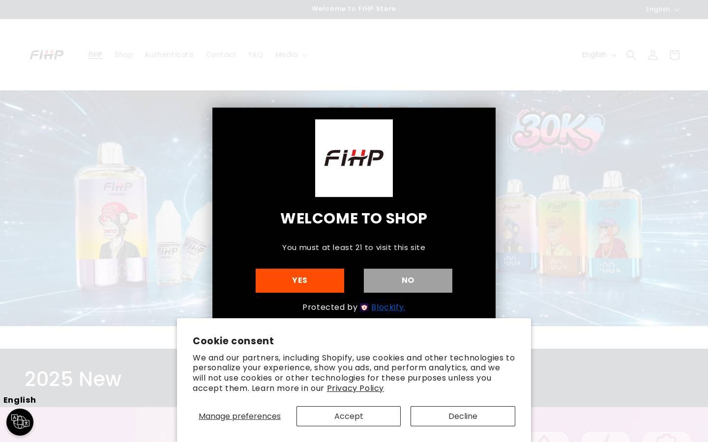fihpvape.com homepage screenshot