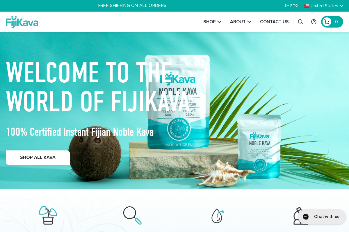 FijiKava® homepage screenshot