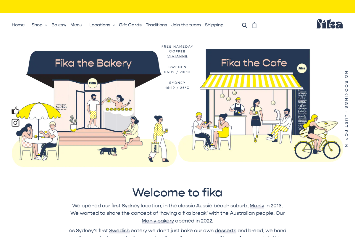 Fika homepage screenshot