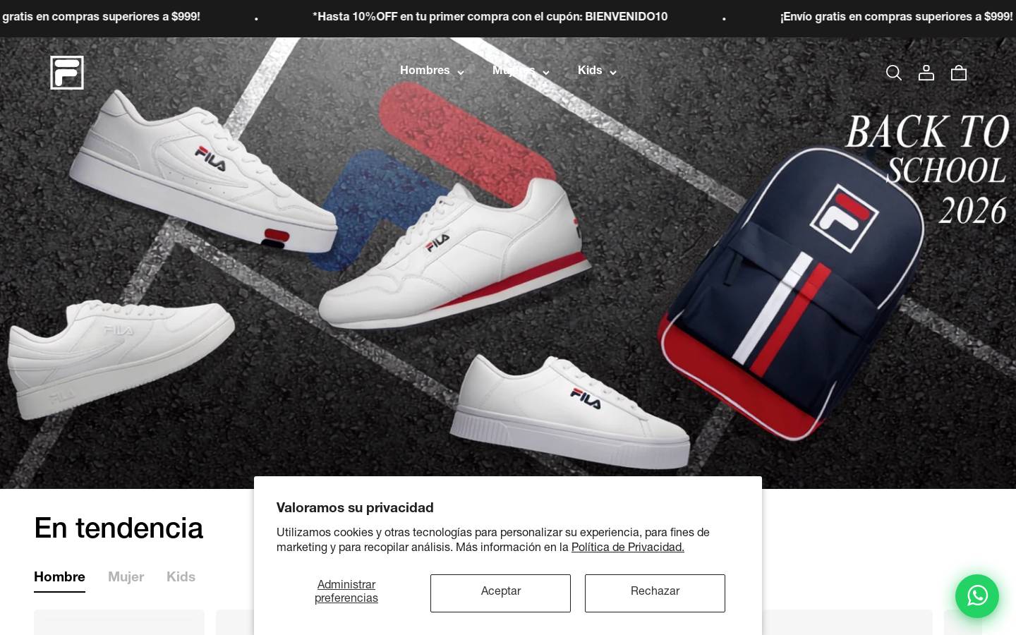 fila-mexico.com.mx homepage screenshot