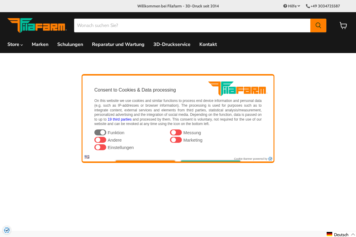 Filafarm homepage screenshot
