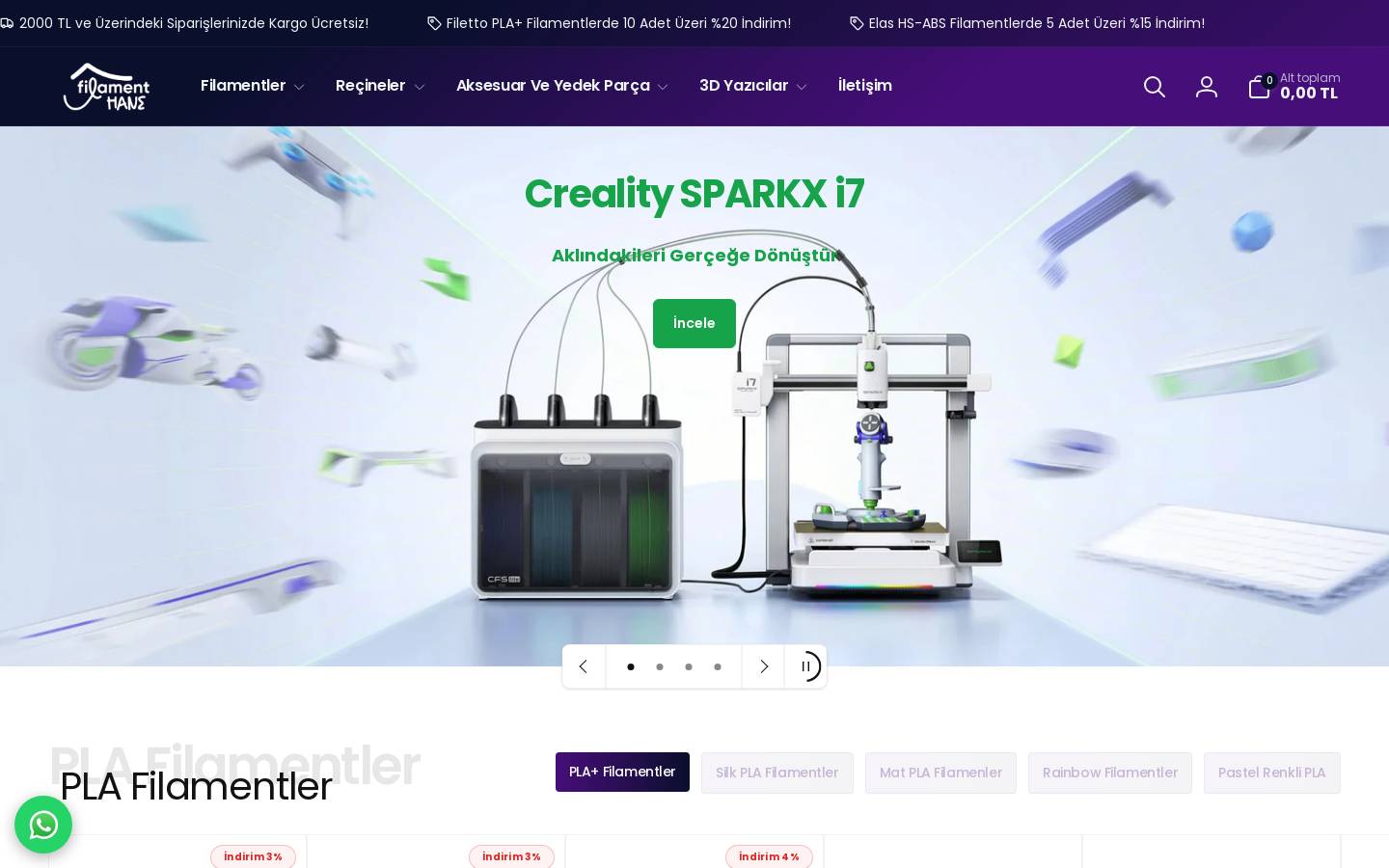 filamentmarket.com homepage screenshot