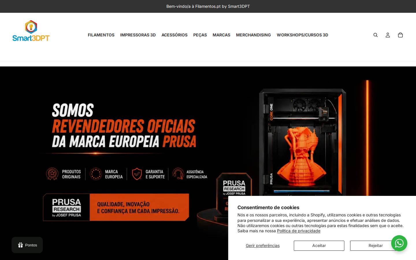 Filamentos homepage screenshot
