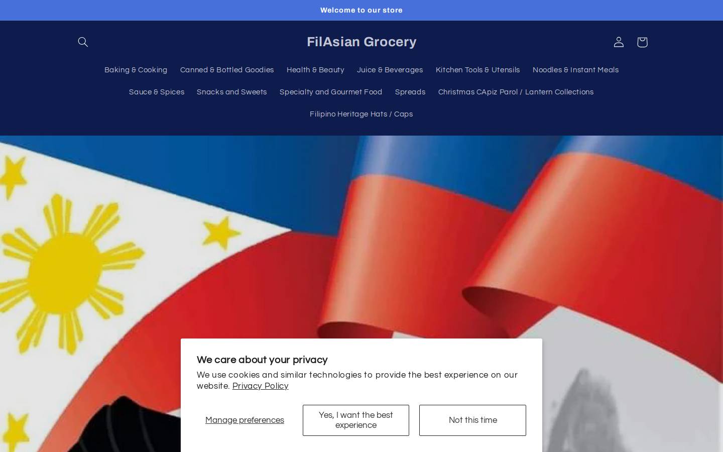 filasiangrocery.com homepage screenshot