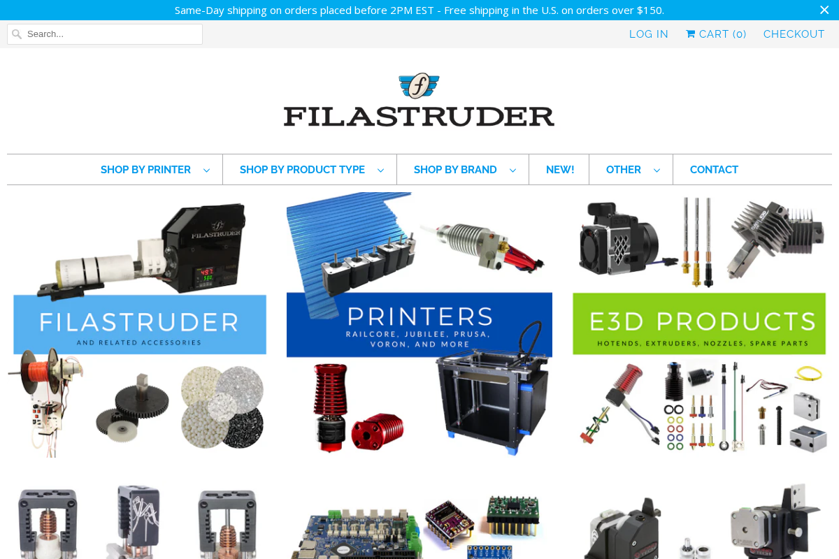 Filastruder homepage screenshot