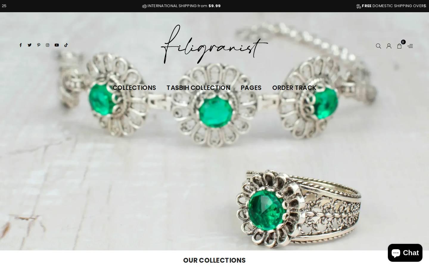 Filigranist Jewelry homepage screenshot