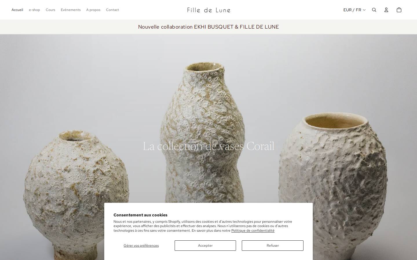 filledelune-ceramique.com homepage screenshot