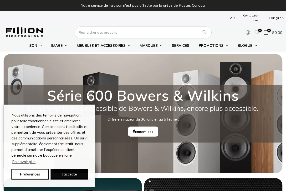 Fillion Électronique homepage screenshot