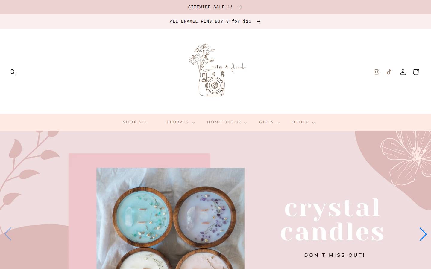 filmandfloralsboutique.com homepage screenshot