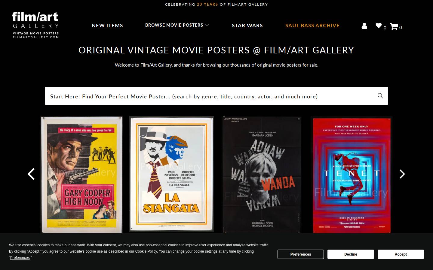 filmartgallery.com homepage screenshot