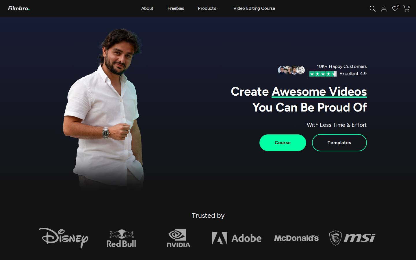 Filmbro homepage screenshot