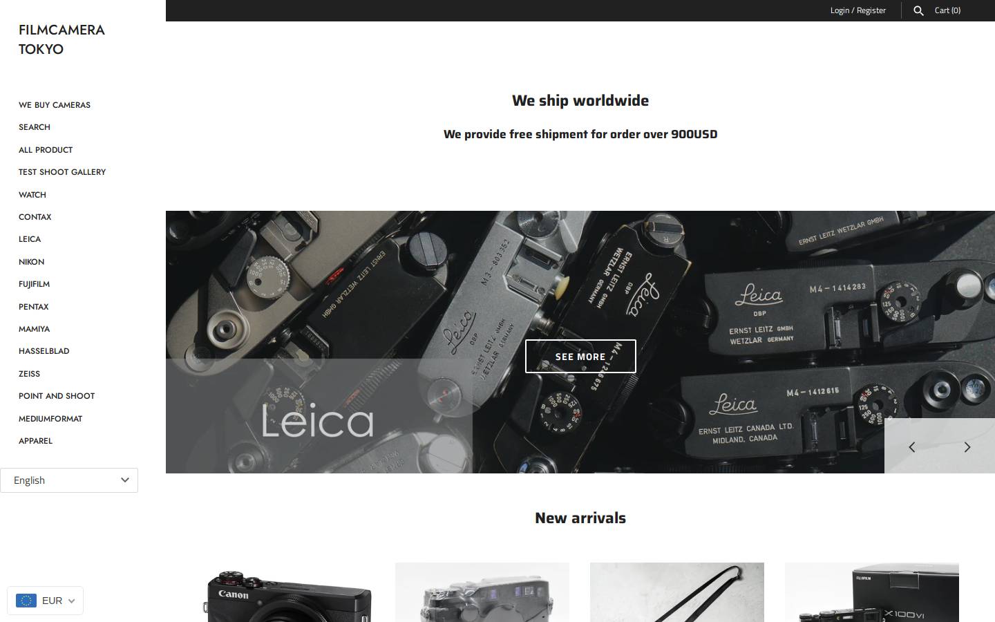 filmcameratokyo.jp homepage screenshot