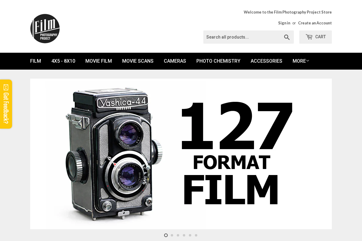 Film Photography Project Store homepage screenshot