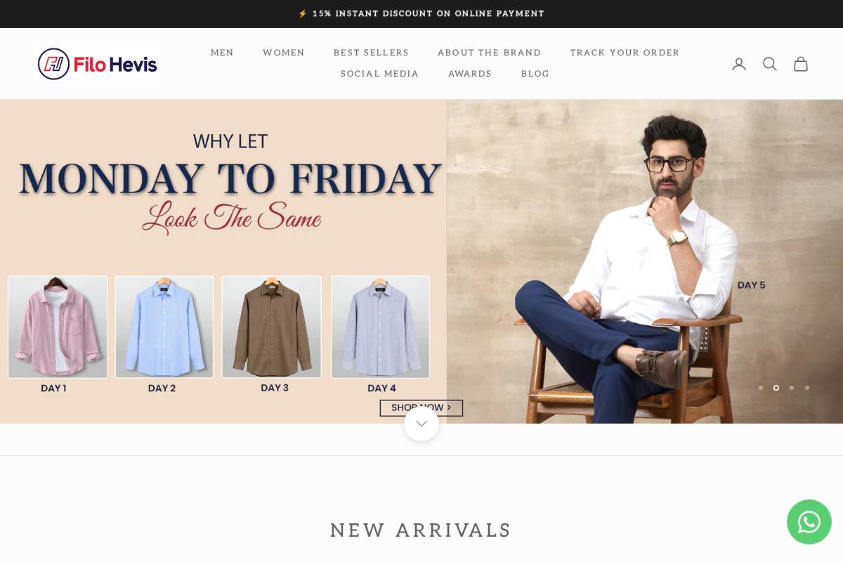 Filohevis homepage screenshot