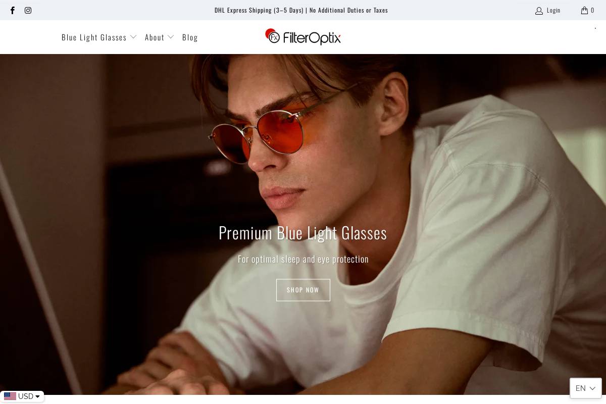 filteroptix.com homepage screenshot