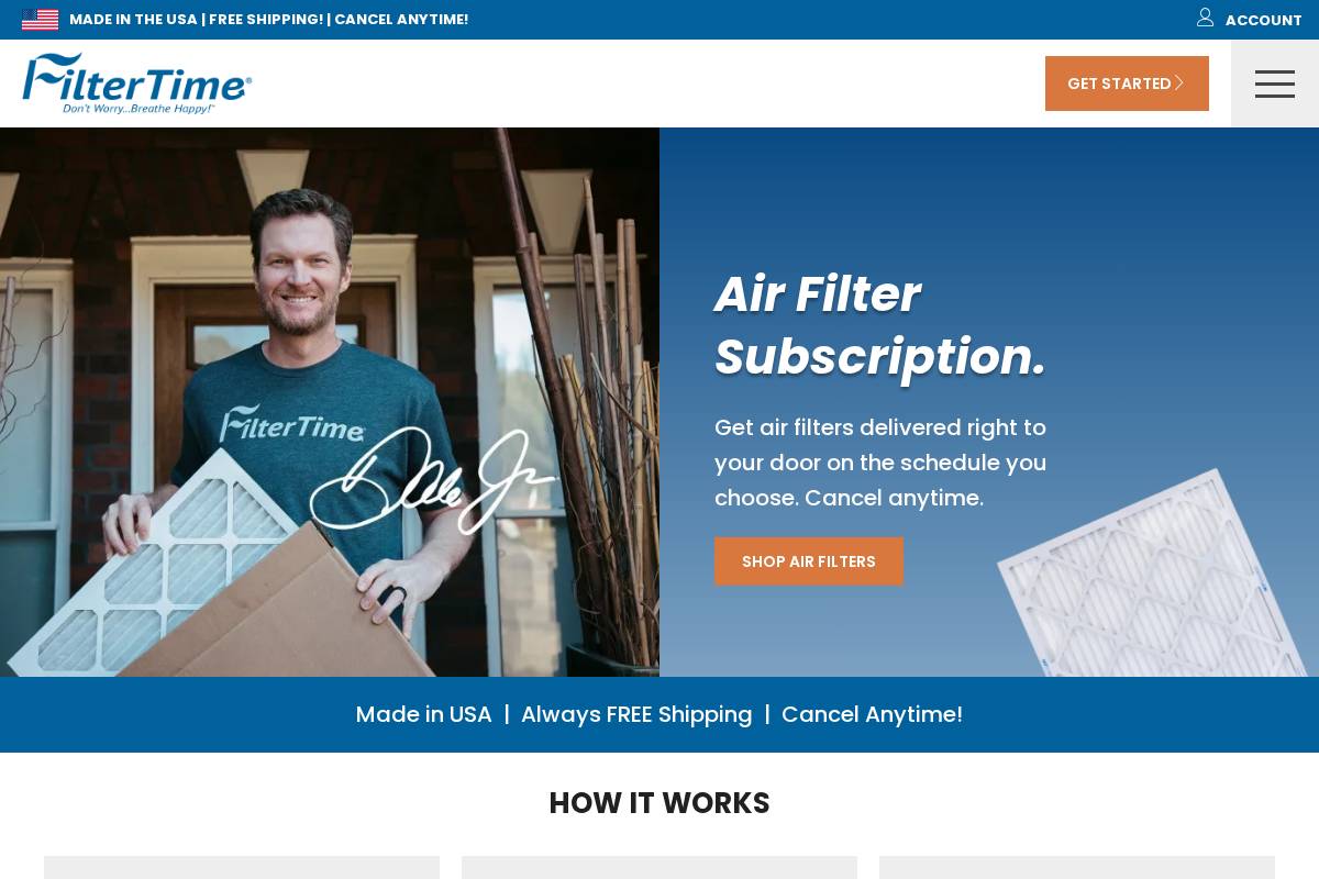 FilterTime homepage screenshot