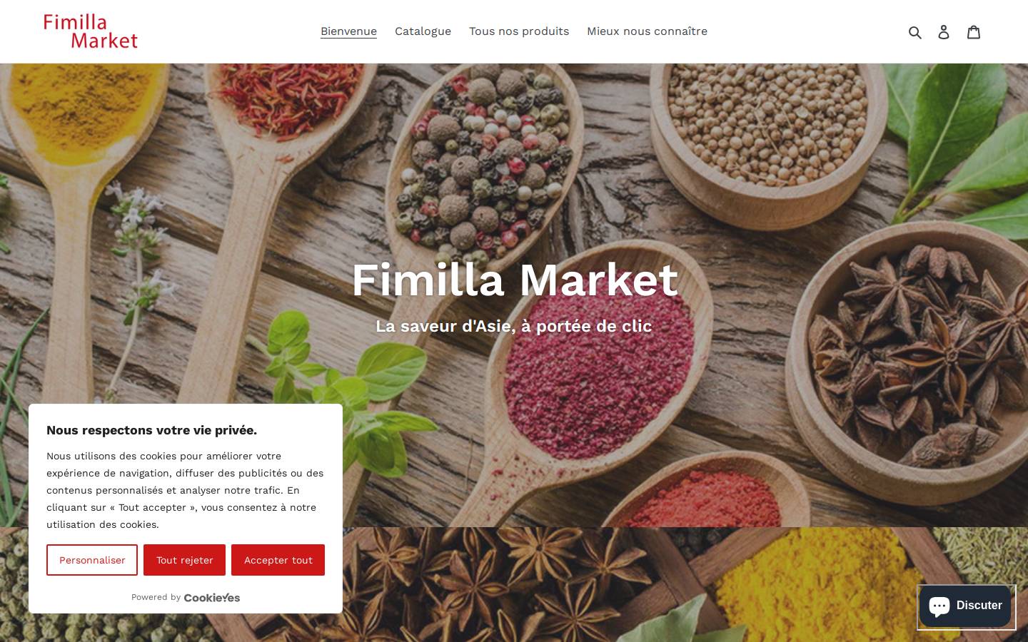 Fimilla Market homepage screenshot