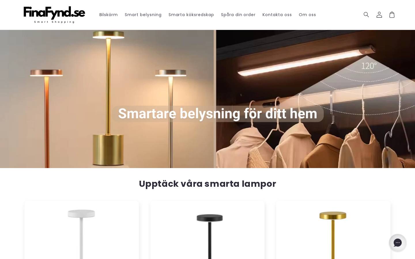 Finafynd homepage screenshot
